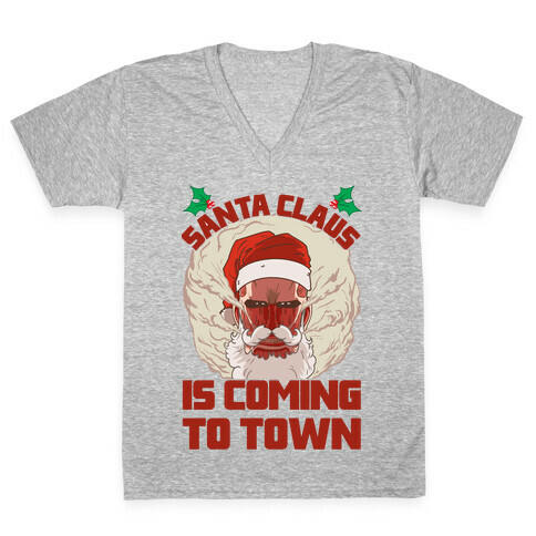 Titan Santa Claus Is Coming To Town V-Neck Tee Shirt