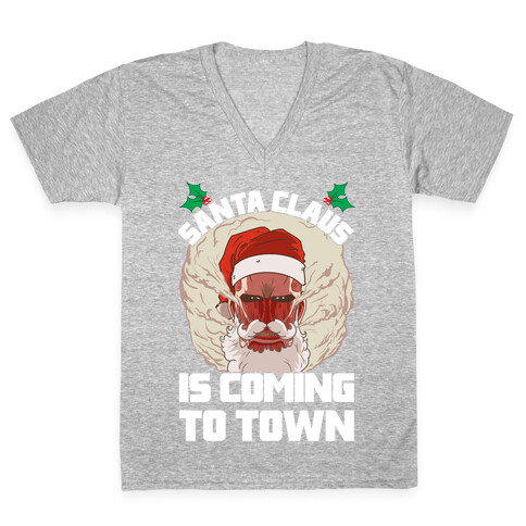 Titan Santa Claus Is Coming To Town V-Neck Tee Shirt