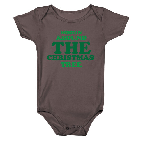 BOOZIN AROUND THE CHRISTMAS TREE (dark) Baby One-Piece