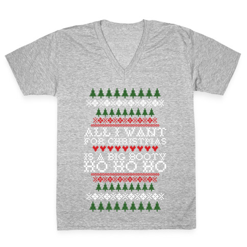 Big Booty Christmas V-Neck Tee Shirt