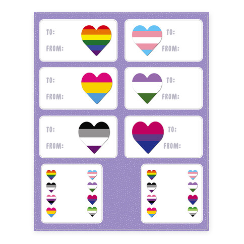 Sexuality Pride Flag Gift Tag  Stickers and Decal Sheet