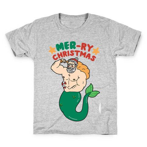 Mer-ry Christmas Kids T-Shirt