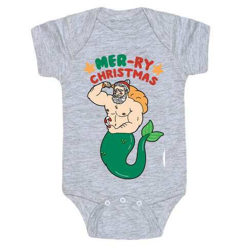 Mer-ry Christmas Baby One-Piece