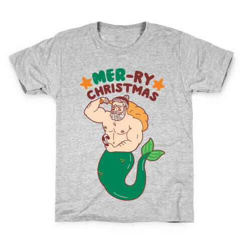 Mer-ry Christmas Kids T-Shirt