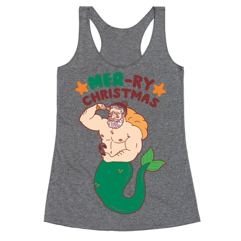 Mer-ry Christmas Racerback Tank Top