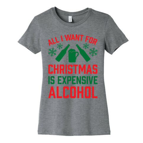 All I Want For Christmas Is Expensive Alcohol Womens T-Shirt