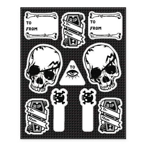 Occult Gift Tags Stickers and Decal Sheet