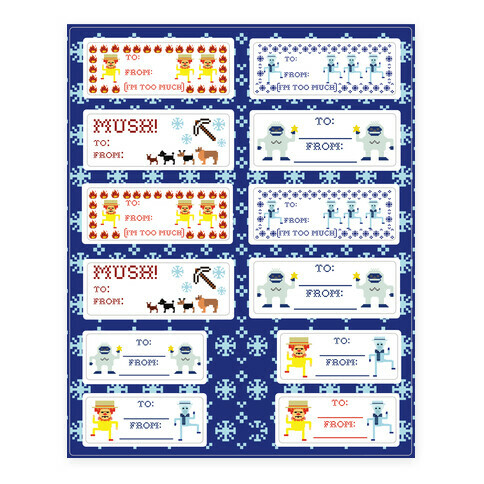 Christmas Gift Tags Stickers and Decal Sheet