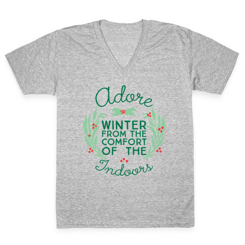 Adore Winter From The Comfort Of The Indoors V-Neck Tee Shirt