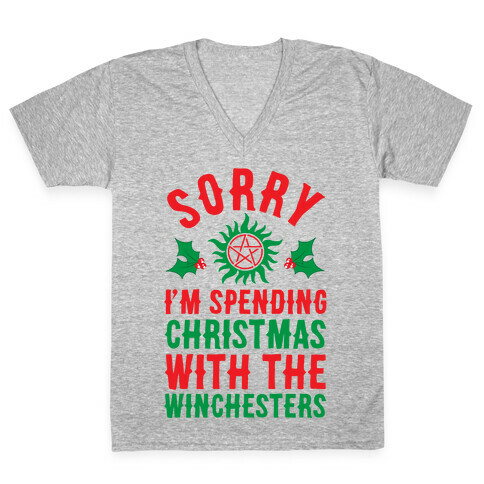 Sorry I'm Spending Christmas With The Winchesters V-Neck Tee Shirt