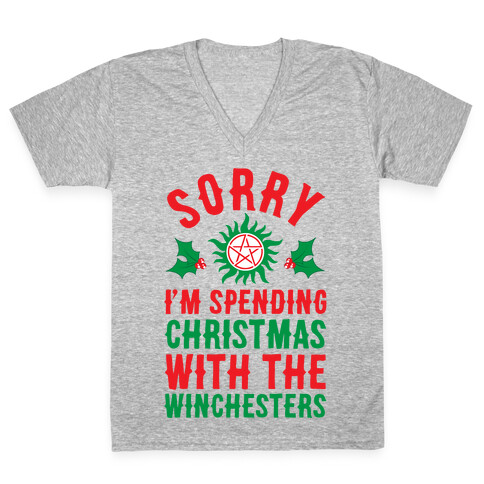 Sorry I'm Spending Christmas With The Winchesters V-Neck Tee Shirt