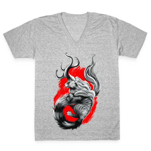 Catalope and Red V-Neck Tee Shirt