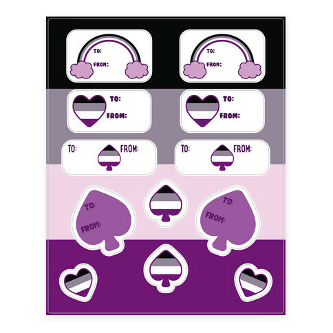Ace Pride Gift Tags Stickers and Decal Sheet