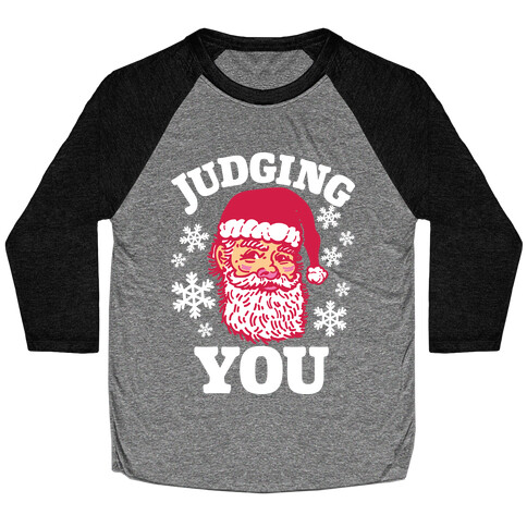 Judging You Santa Baseball Tee