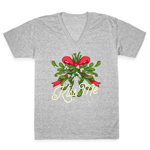 Mistletoe Kiss Me V-Neck Tee Shirt