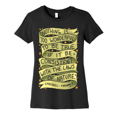 Nothing Is Too Wonderful To Be True (Michael Faraday Quote) Womens T-Shirt