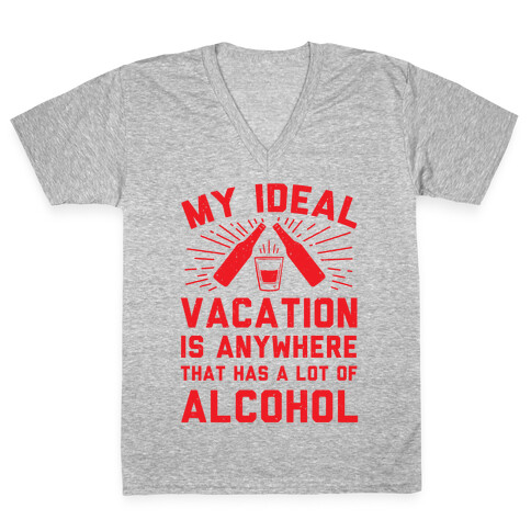 My Ideal Vacation V-Neck Tee Shirt