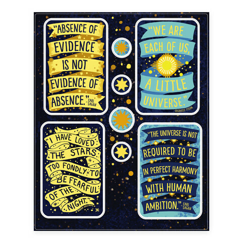 Inspiring Science Quote  Stickers and Decal Sheet