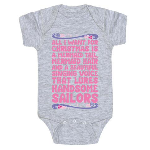 Mermaid Christmas Wish Baby One-Piece