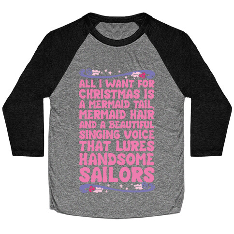 Mermaid Christmas Wish Baseball Tee