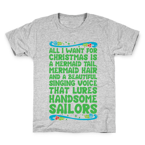 Mermaid Christmas Wish Kids T-Shirt