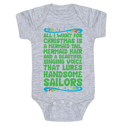 Mermaid Christmas Wish Baby One-Piece