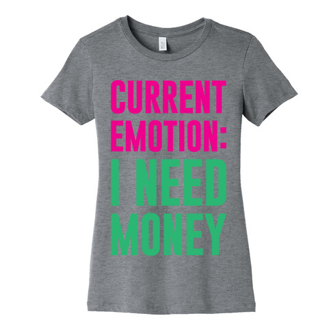 Current Emotion I Need Money Womens T-Shirt