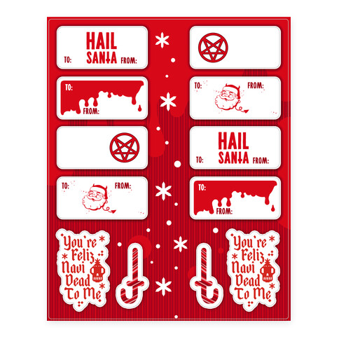 Hail Santa Gift Tag  Stickers and Decal Sheet