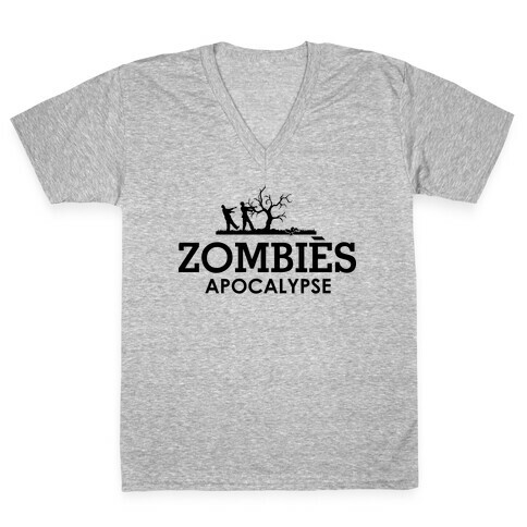 Zombies High Fashion Parody V-Neck Tee Shirt