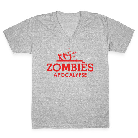 Zombies High Fashion Parody V-Neck Tee Shirt