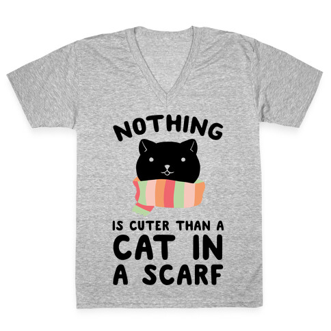 Nothing Is Cuter than A Cat In A Scarf V-Neck Tee Shirt