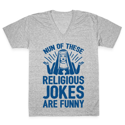 Nun Jokes V-Neck Tee Shirt