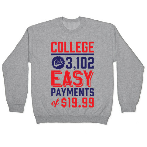 College Only 3,102 East Payments Of $19.99 Pullover