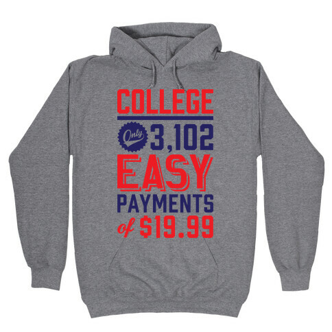 College Only 3,102 East Payments Of $19.99 Hooded Sweatshirt
