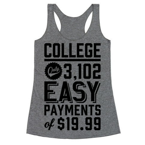 College Only 3,102 East Payments Of $19.99 Racerback Tank Top