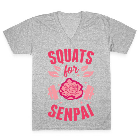 Squats For Senpai V-Neck Tee Shirt