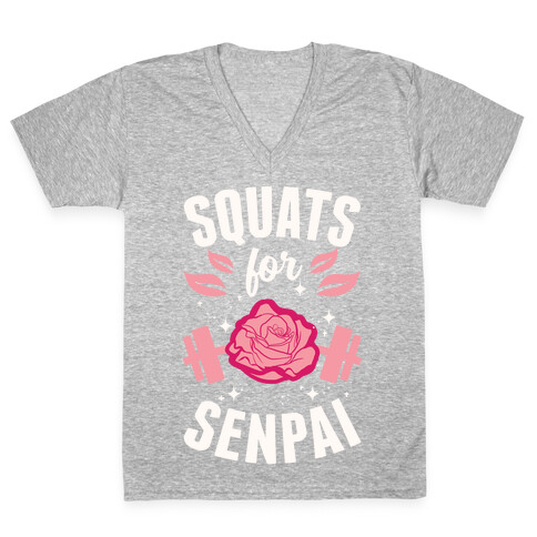 Squats For Senpai V-Neck Tee Shirt