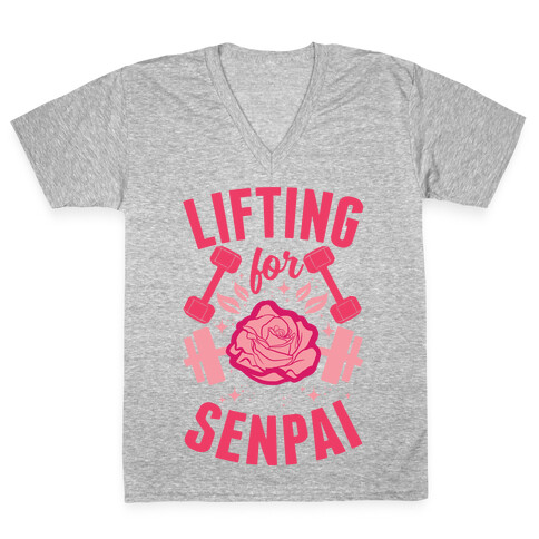 Lifting For Senpai V-Neck Tee Shirt