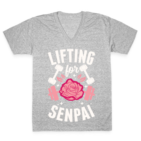 Lifting For Senpai V-Neck Tee Shirt