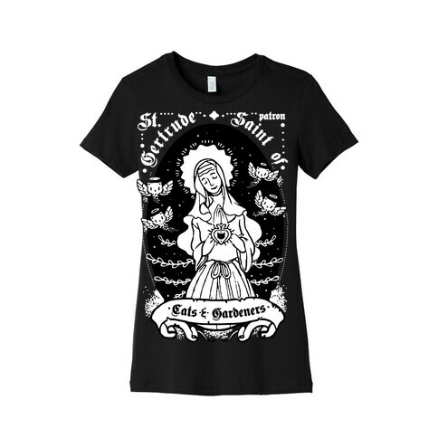 Saint Gertrude of Cats Womens T-Shirt