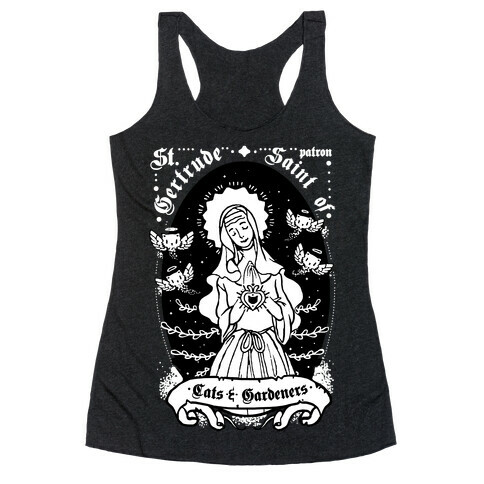 Saint Gertrude of Cats Racerback Tank Top