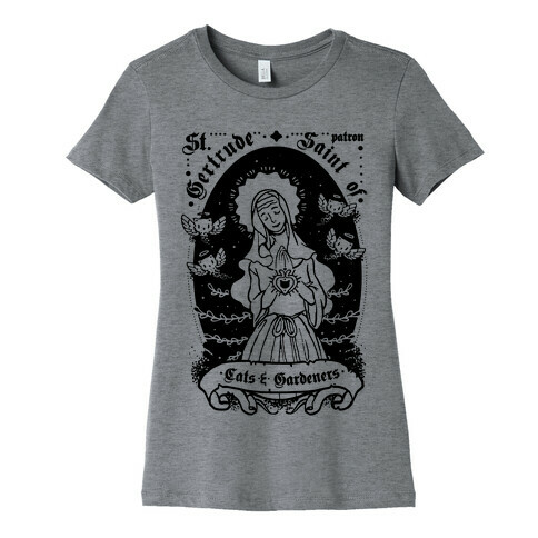 Saint Gertrude of Cats Womens T-Shirt