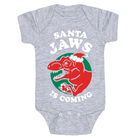 Santa Jaws Is Coming (T-Rex) Baby One-Piece