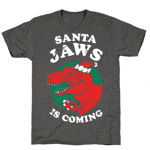 Santa Jaws Is Coming (T-Rex) T-Shirt