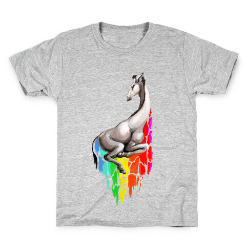Rainbow Splatter Giraffee Kids T-Shirt