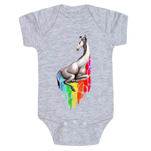 Rainbow Splatter Giraffee Baby One-Piece