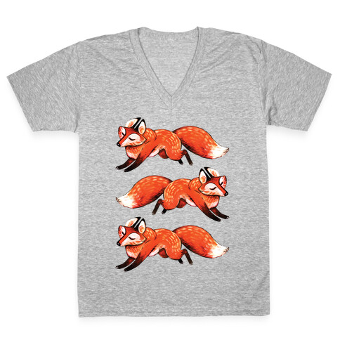 Running Foxes V-Neck Tee Shirt