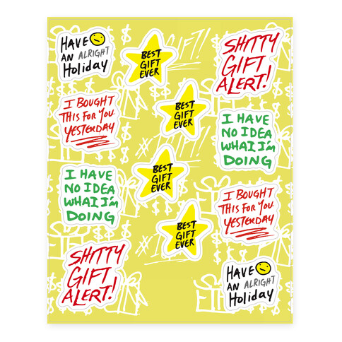 Lazy Gift Giving  Stickers and Decal Sheet