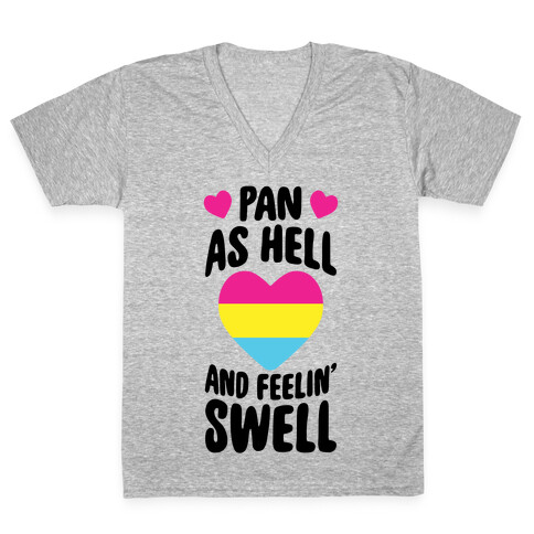 Pan As Hell And Feelin' Swell V-Neck Tee Shirt