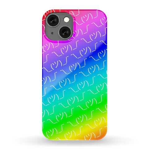 Emoticon Shrugs Rainbow Gradient Phone Case